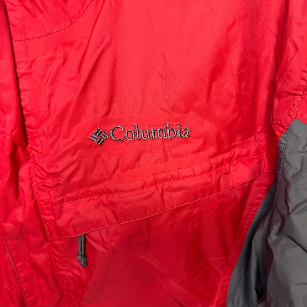 Columbia Sportswear Men’s M Red Gray Hooded Jacket Outdoor Rain Shell - Picture 4 of 10